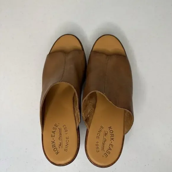 Kork-Ease Cassia Platform Shoes Women's Size 9M Brown Leather Slip On Clogs Open - Picture 10 of 16